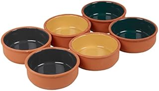 6 Pc Colour Terracotta Ramekin Set 12cm Oven Cooking Dish Serving Tapas Dip Bowl