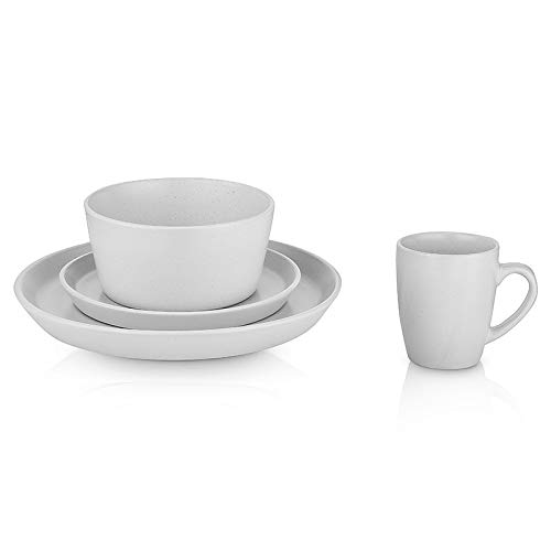 Stone Lain Stoneware Dinnerware Set, Service For 8, White Speckled #TOP7
