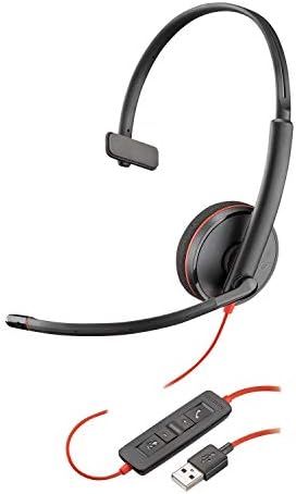 Poly by Plantronics - Blackwire 3210 USB-A Wired Headphones Headset - Single-On Ear (Mono) with Boom Mic - Connect to PC/Mac Via USB-A - Works with Teams, Zoom & More