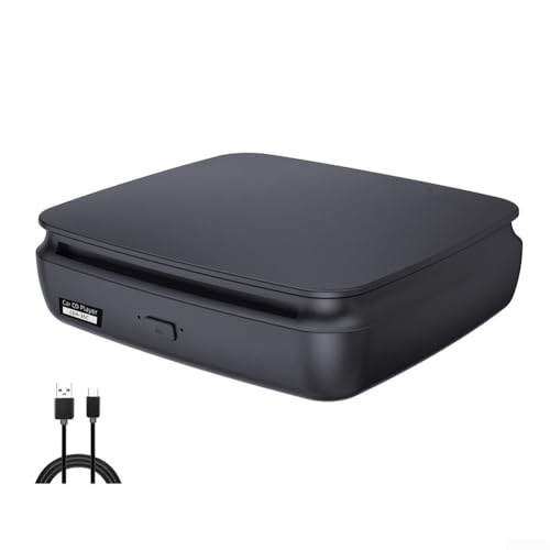 Zoegneer Reproductor de CD y DVD portátil con USB y conectividad Unidad de disco externa ABS compacta para coche, hogar, viajes, música, reproducción de audio, color negro