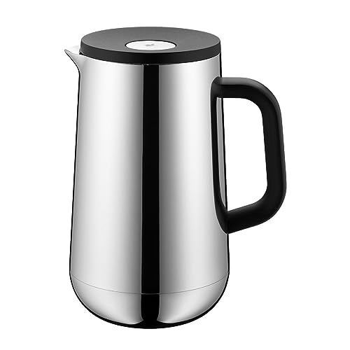 WMF Impulse Thermoskanne Edelstahl 1l, Isolierkanne für Tee oder Kaffee, Druckverschluss, hält Getränke 24h kalt & warm