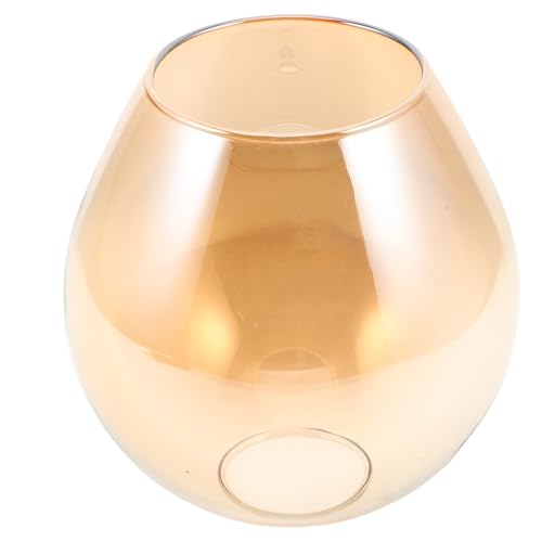 Image of MAGICLULU Golden Glass Lamp Shade Replacement with Downward Opening, French Style Vintage Globe for Pendant or Table Light, European Decor for Bedroom or Living Room