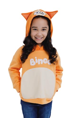 Bluey Bingo Dad Mom Fleece Matching Family Cosplay Pullover Hoodie Infant to Little Kid