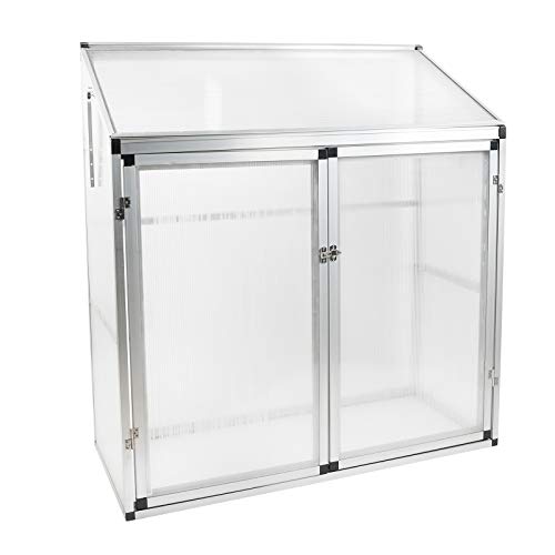 Gegaden Aluminium ohne Rückwand Beistell-Gewächshaus Gartengewächshaus...