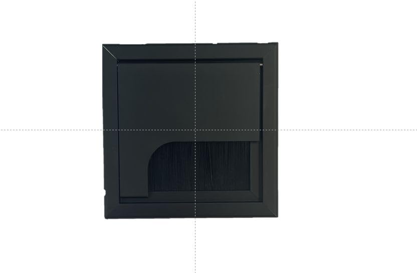 Desk Cable Grommet - Square/Rectangular - White, Black, Aluminium - 80x160/80x80 (Black, 80x80mm)