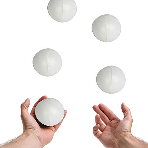 3 szt. Piłki do żonglowania PU Leather Soft Juggling Learning Ball dla początkujących Profesjonaliści Dzieci Dorośli Nauka sztuki żonglowania dla dorosłych i dzieci (biała)