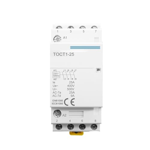 TOCT1 4P 25A 220V/230V 50/60HZ Din Rail Household ac Modular contactor 4NO(220V,2NO2NC)