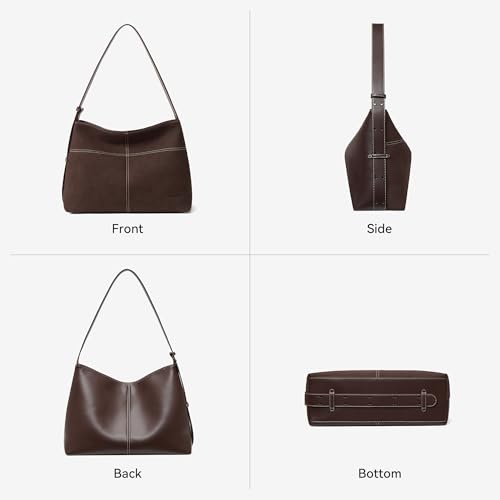 Image of BOSTANTEN Suede and Vegan Leather Purses for Women Roomy Shoulder Handbag