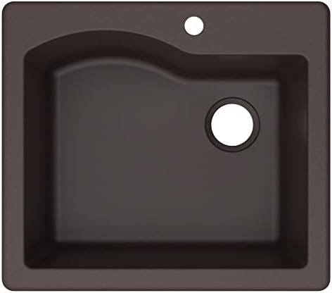 KRAUS KGD-441 Quarza 25-inch Dual Mount Single Bowl Granite Kitchen Sink in Brown