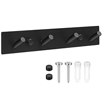 SZZHIYONG Coat Hooks Wall Mounted, Black Coat Hangers Coat Rack Wall Mounted, Heavy-Duty Stainless Steel Coat Hooks for Wall, Multi-Purpose Wall Hooks with 4 Hooks for Hanging Clothes Towels