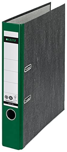 Preisvergleich Produktbild Leitz Qualitäts-Ordner, das Original, CO2-kompensiert, DIN A4 Aktenordner schmal, 5 cm breit, Wolkenmarmor-Papier, Recycling-Ordner, Blauer Engel, Mit 180° Mechanik, Höchste Stabilität, Grün, 10505055