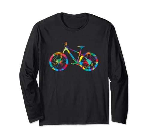 Low Poly Art MTB Geometric Polygon Art Mountainbike Long Sleeve T-Shirt