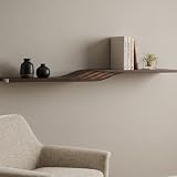 NEODECO Modern Sculptural Wave Floating Shelf – Handmade Birch Plywood Wall Shelf, Hidden Mount System, Decorative & Functional Wall Art (Light, Large)