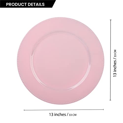 Palais Dinnerware 'Plaque De Charge' Collection - 13" Elegent Charger Plate (4, Pink With Bead Finish) #TOP4