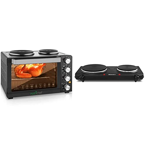 30 Quarts Kitchen Convection Oven & Elite Gourmet Edb-302Bf Countertop Dual Flat Burner, Electric Hot Burner, Temperature Controls, Power Indicator Lights, Easy To Clean, 1500 Watts (Black) #TOP7