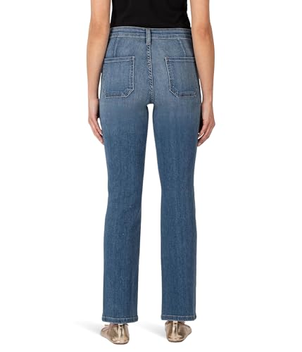 KUT from the Kloth Women's Kelsey High-Rise Ankle Flare-frt & BCK Patch Pockets3