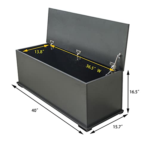 Lestar 40" Storage Chest Trunk, Large Storage Trunk, Wood Chest, Toy Box Organizer (Black) #TOP1