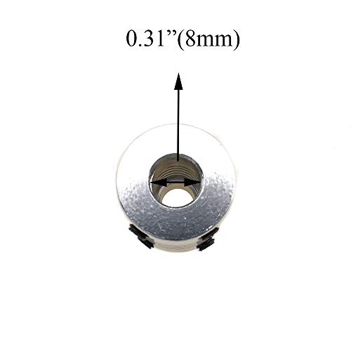 Image of Hahiyo 8mm to 6.3mm Inner Diameter Shaft Couplings Flexible Shock Absorbsion Stretchable Coupler Set Screws Lock Aluminum Alloy 1 Piece Easy Install Multi-Function for 3D Printer Stepper Motor Z-axis