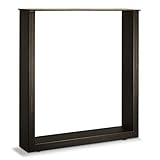 Design Tischgestell KUFE 720 x 700 mm Rohstahl Industrial/Vintage Look natur lackiert bis 250 Kg Belastbarkeit höhenverstellbar Tischunterbau Tischuntergestell SO-TECH®