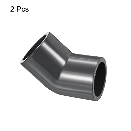 Codo UPVC 45 grados de 1 pulgada con conexión socket gris para pegar tubería 4