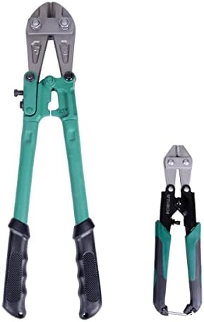 ESCULTORA 2PCS 18 8 Inch Alloy Steel Bolt Cutter, Lock Cutter with Rubber Handle, Wire Cutters for Chain, Barbed Wire, Lock, Cable Ties, Padlocks, Edge Banding, Box Spring