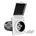 Ficstar 50 AMP Twist Lock RV Shore Power Inlet 125V/250V with 3 Stainless Steel Pins and Screws RV Shore Power Inlet with Weatherproof Boot Kit,NEMA SS2-50P,ETL Listed,White