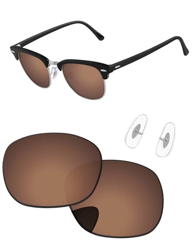 PapaViva Pro+ �A���`�t�H�O�Ό� ���������Y & �@�̕��� For Ray-Ban Clubmaster RB3016 51mm �u���E��