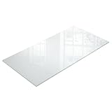 Tulup Glasplatte 120x60 cm Milchglas mit Rutschfesten Silikonfüßen Matt Effekt für Küche, Esszimmer und Wohnzimmer Geschliffene Kanten Glasboden fur Tisch Gehärtetes Glas Rechteckige