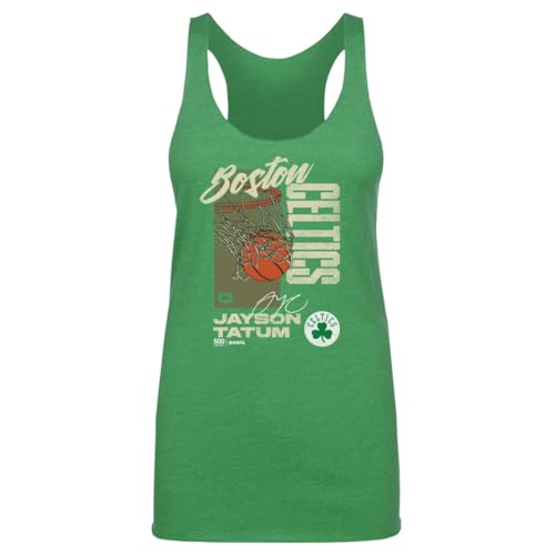 500 LEVEL Jayson Tatum Boston Celtics All Net Women's Tank Top (Tri Kelly Green, X-Large)