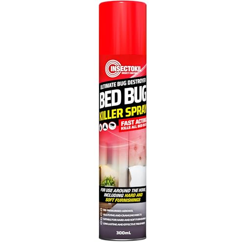 InsectoKil Bed Bug Killer Spray | Professional Strength Aerosol for Complete Bed Bug Treatment - Spray for Mattresses, Bedding, Sofas & Carpets - Kills Even Eggs, and Larvae in and Around The Home.
