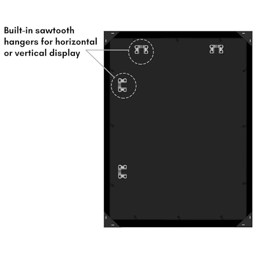 Americanflat 21x28 Poster Frame with Polished Plexiglass - Black Picture Frame - Wide Photo Frames Made of Engineered Wood for Vertical or Horizontal Wall Display - Epic Collection - Black
