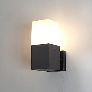 HLFVLITE Outside Wall Light Stainless Steel Outdoor Wall Sconce, IP54 Waterproof Outside Wall lamp, E27 Socket for Porch, Garage, Doorway, Entryway, Black