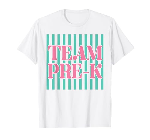 Striped Team Preschool Pre-K Back to School Teachers Kids T-Shirt