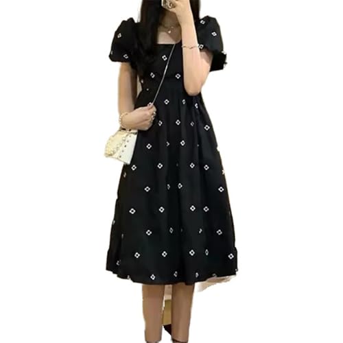 Robe coréenne imprimée mi-longue idéale pour vos sorties d'été en terrasse