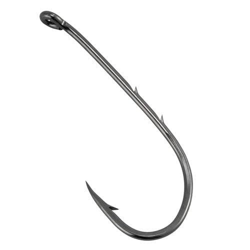 Alwonder Bulk of 100 Baitholder Hooks Worm Sea Fishing Hooks (Size 12 to 6/0) for Worm and Crab Live Soft Baits - Ideal for Pike, Catfish, Cod, Bass,Pollock,Trout and other Marine Specie Size 4