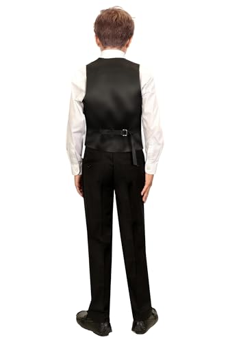 Gioberti Boy's Formal 6 Piece Suit Set, Black, Size 3T