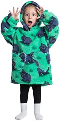 Wearable Blanket Hoodie for Kids Toddlers Super Warm Cozy Oversized Hooded Blanket Sweatshirt with Pocket for Little Girls Boys