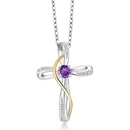 Gem Stone King Infinity Cross Necklace For Women
