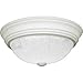 Quoizel AL183W 2 Light Flush Mount, Fresco and Alabaster Melon Glass Shade