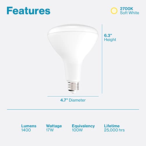 Sunco Lighting Br40 Led Light Bulbs, Indoor Flood Light, Dimmable, 2700K Soft White, 100W Equivalent 17W, 1400 Lm, E26 Base, Recessed Can Light, High Lumen, Flicker-Free - Ul & Energy Star 6 Pack #TOP1
