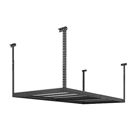 NewAge Products VersaRac 4' by 8' Ceiling Mount Overhead Garage Storage Rack, Grey - 40151
