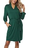 Old-Times Women Short Kimono Robes Soft Knit Sleepwear Bathrobe Lightweight Loungewear for Ladies,Da
