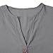 Plus Size Linen Tops Cotton Linen Shirts for Women Button Down 3 4 Sleeve Blouses Summer Tops Loose Fit Beach Vacation Outfits Grey Long Sleeve Shirt Small