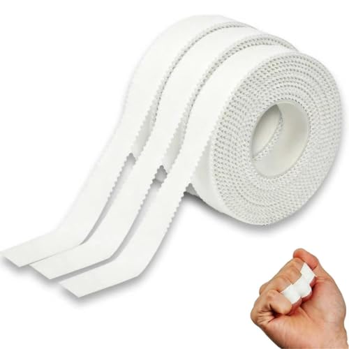 Image of 3 Rolls Zinc Oxide Tape - 1.5cm x 10m Breathable Fabric Athletic Tape