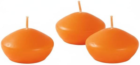 Pumpkin Colour Floating Candles Diameter 4.5 cm Height 2.8 cm – Pack of 20 Cereria Di Giorgio