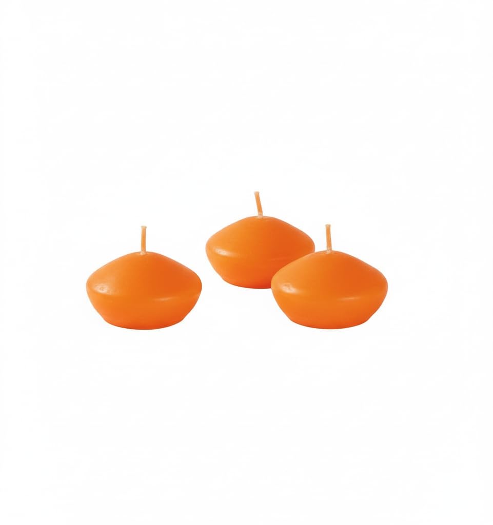 Pumpkin Colour Floating Candles Diameter 4.5 cm Height 2.8 cm – Pack of 20 Cereria Di Giorgio