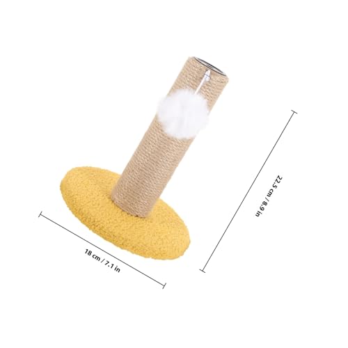 Rascador para gatos COHEALI vertical con cuerda de sisal amarilla miniatura 2