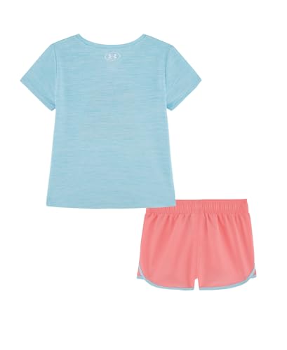 Image of Under Armour Girl's 2-piece Short Sleeve Tee and Shorts Set, Lightweight and Comfortable