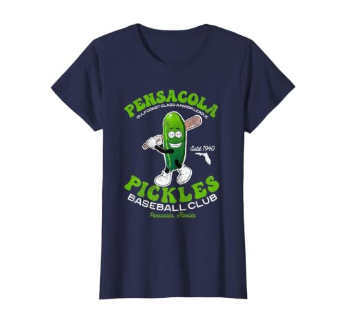 Pensacola Pickles Minor League Retro Baseball Team T-Shirt, Women, Navy Blue, X-Small