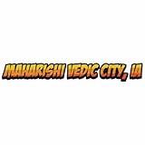 Maharishi Vedic City Iowa Comic Style Vinyl Sticker – Souvenir Travel Decor (3-Inches Wide)